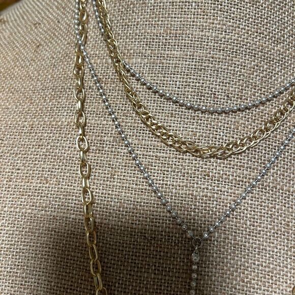 NWT Lucky Brand Gold Chain Necklace Worn Individually or layered. #LBNK7 - Picture 4 of 10